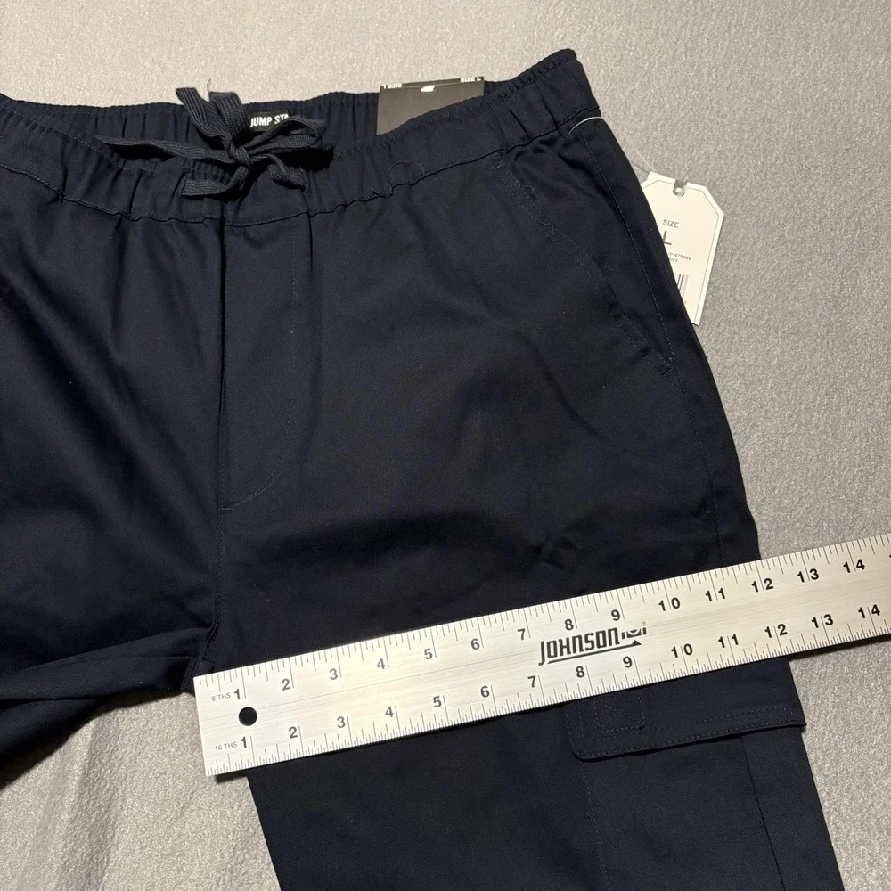 Mens Cargo Joggers 32x32 Navy Blue 4-Way Stretch Flex Comfort Drawstring NEW